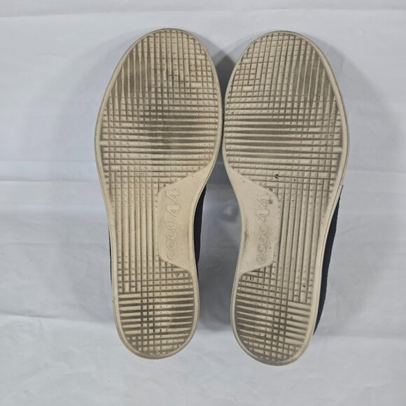 Ecco Sneakers Men Size 10 Black Leather Comfort Round Toe Lace Up Athleisure - Picture 9 of 10